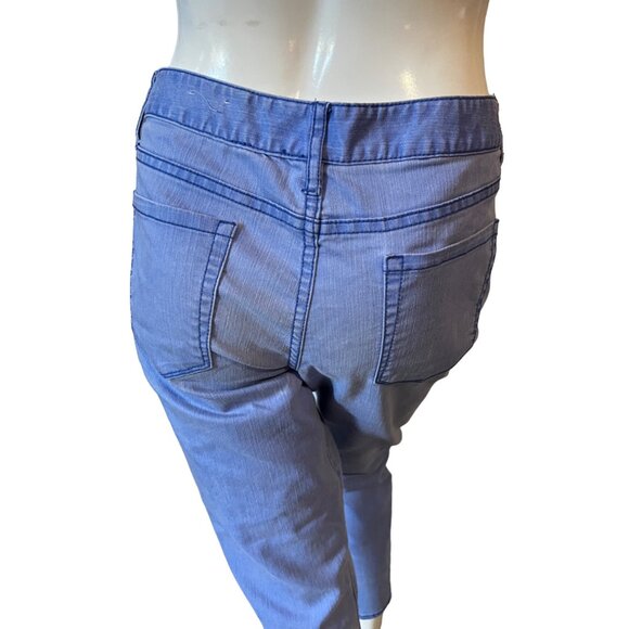 Mossimo Low Rise Cropped Blue Jeans Sz 15 Low Rise Ankle Skinny Blue Pants with - Picture 5 of 9